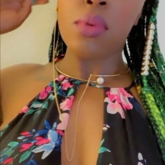 💥3/$28 New Unique Choker Spring Necklace & Attached Earring ~ Statement Piece - Picture 2 of 11